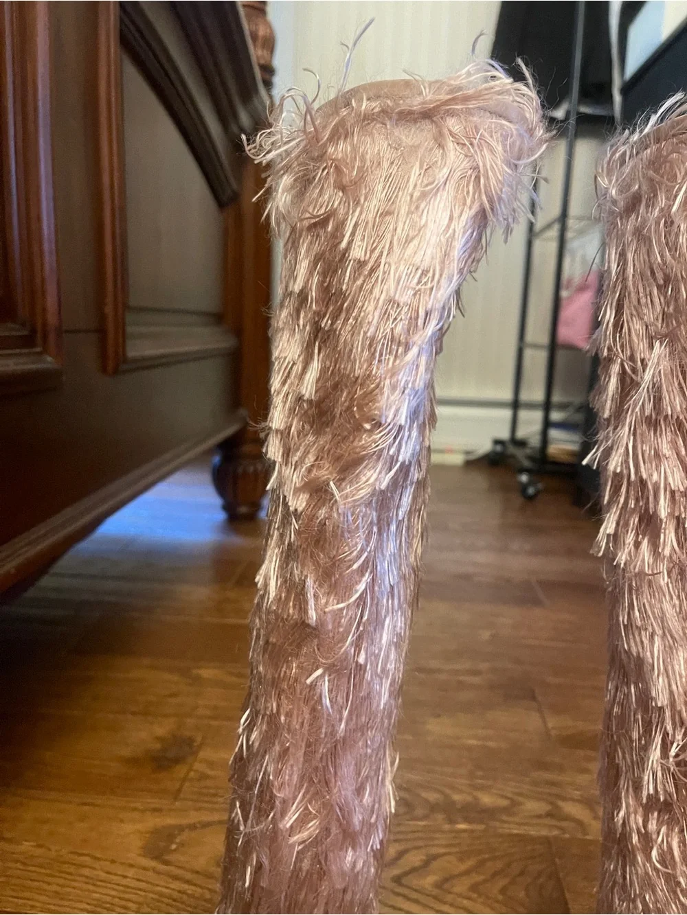 Jimmy Choo Blush Feather-Trim Over-the-Knee Boots